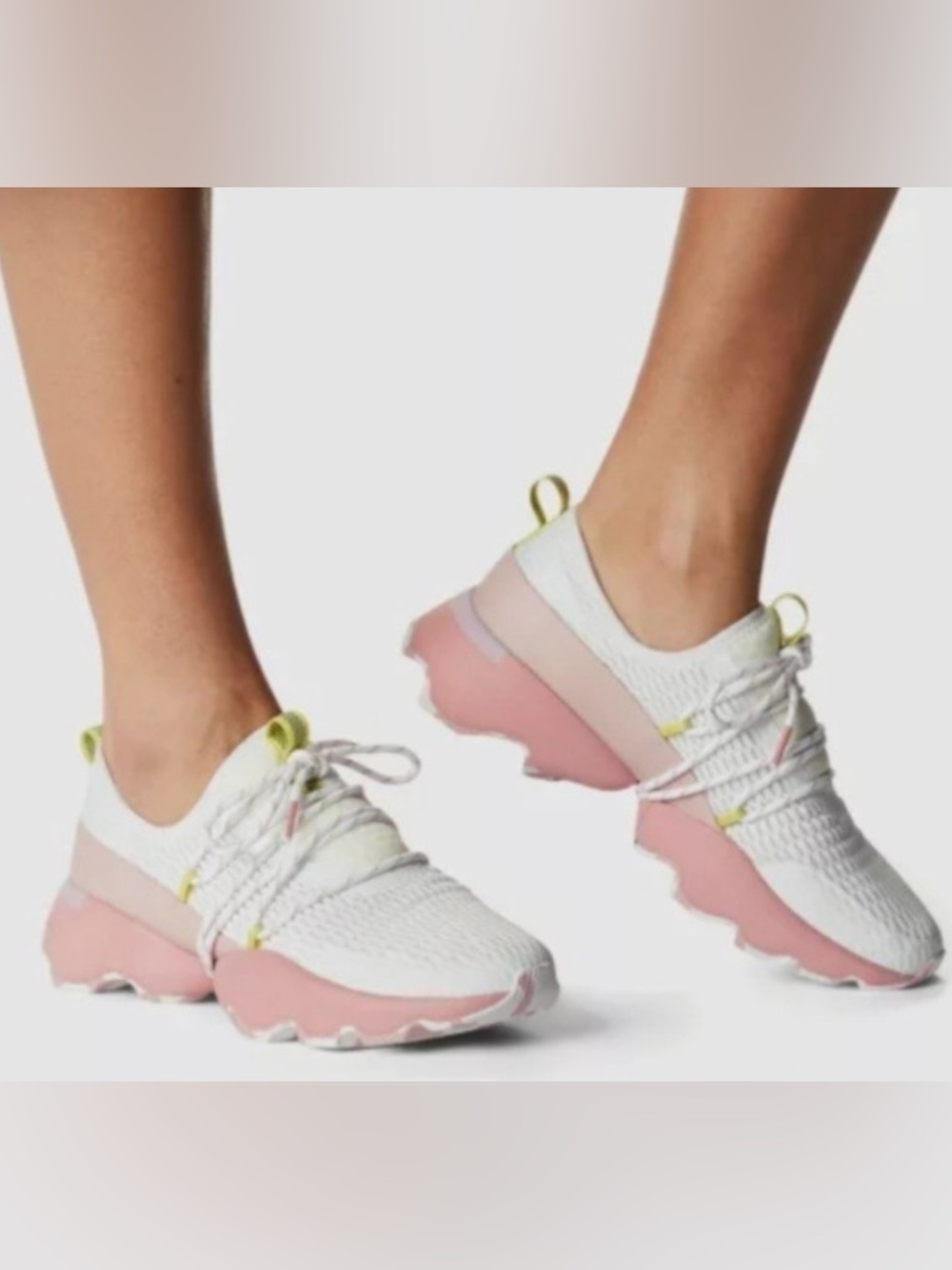 Sorel Women's Kinetic Impact Lace White and Pink Sneakers size 8